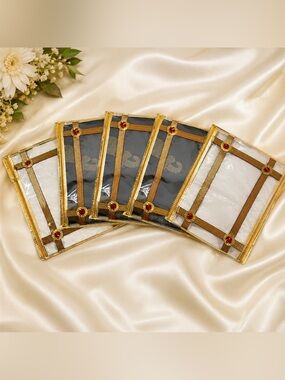 Premium Transparent Saree Storage Bags with Golden Border – Set of 5